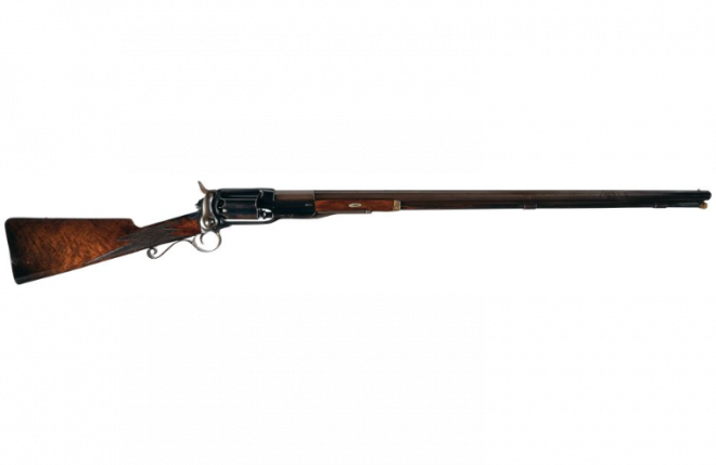 POTD: Before The Circuit Judge – Colt Model 1855 Revolving Shotgun