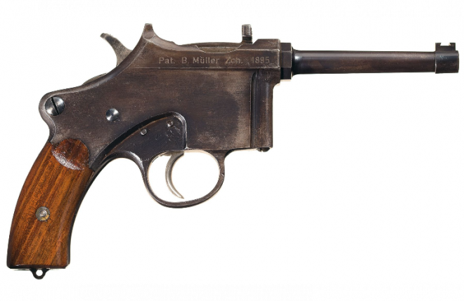 POTD: Bernard Mueller Prototype Model 1895 Semi-Automatic Pistol