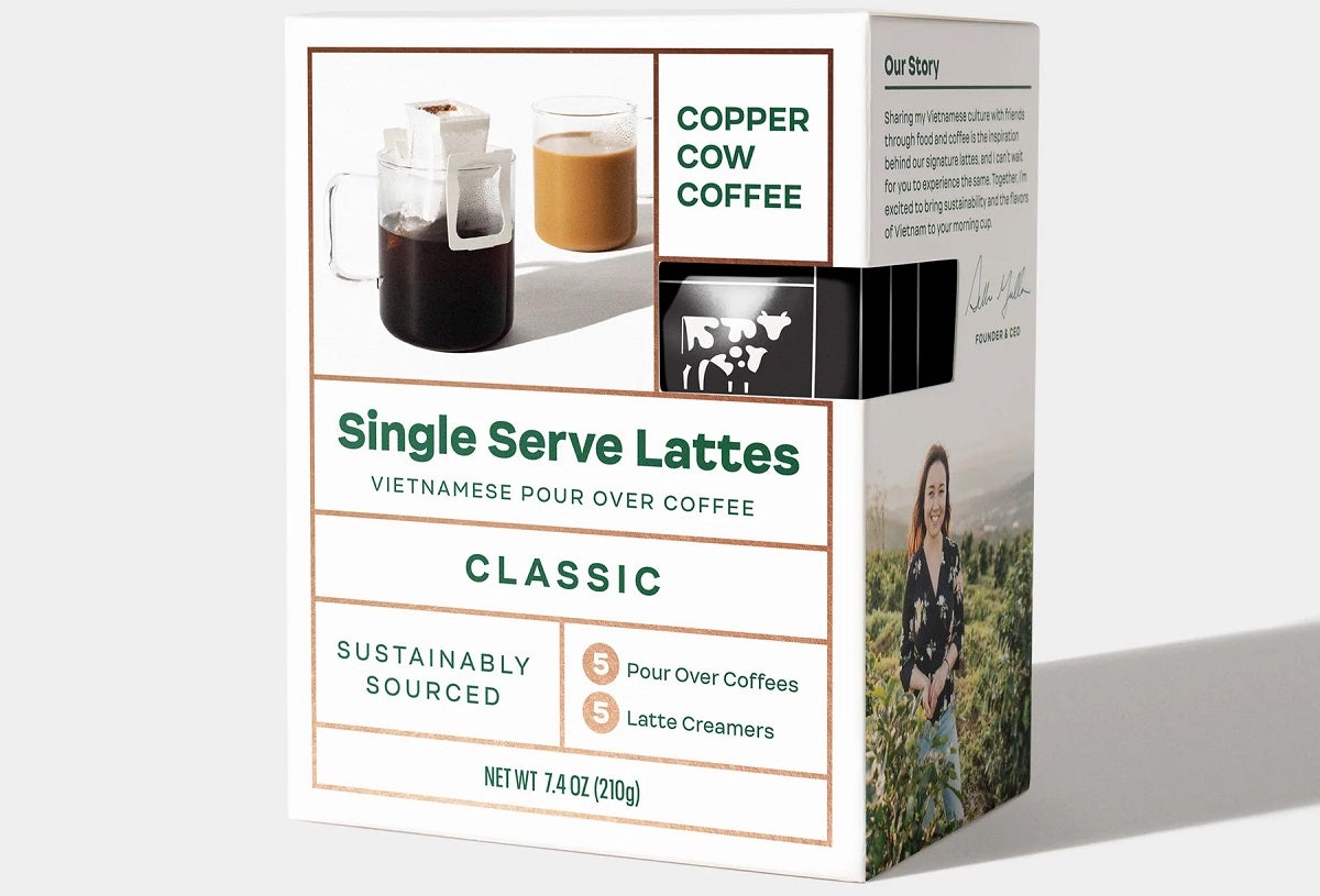 classic black vietnamese latte creamer box closed copper cow coffee Coffee Latte Pack Copper Cow Latte Coffee Subscription