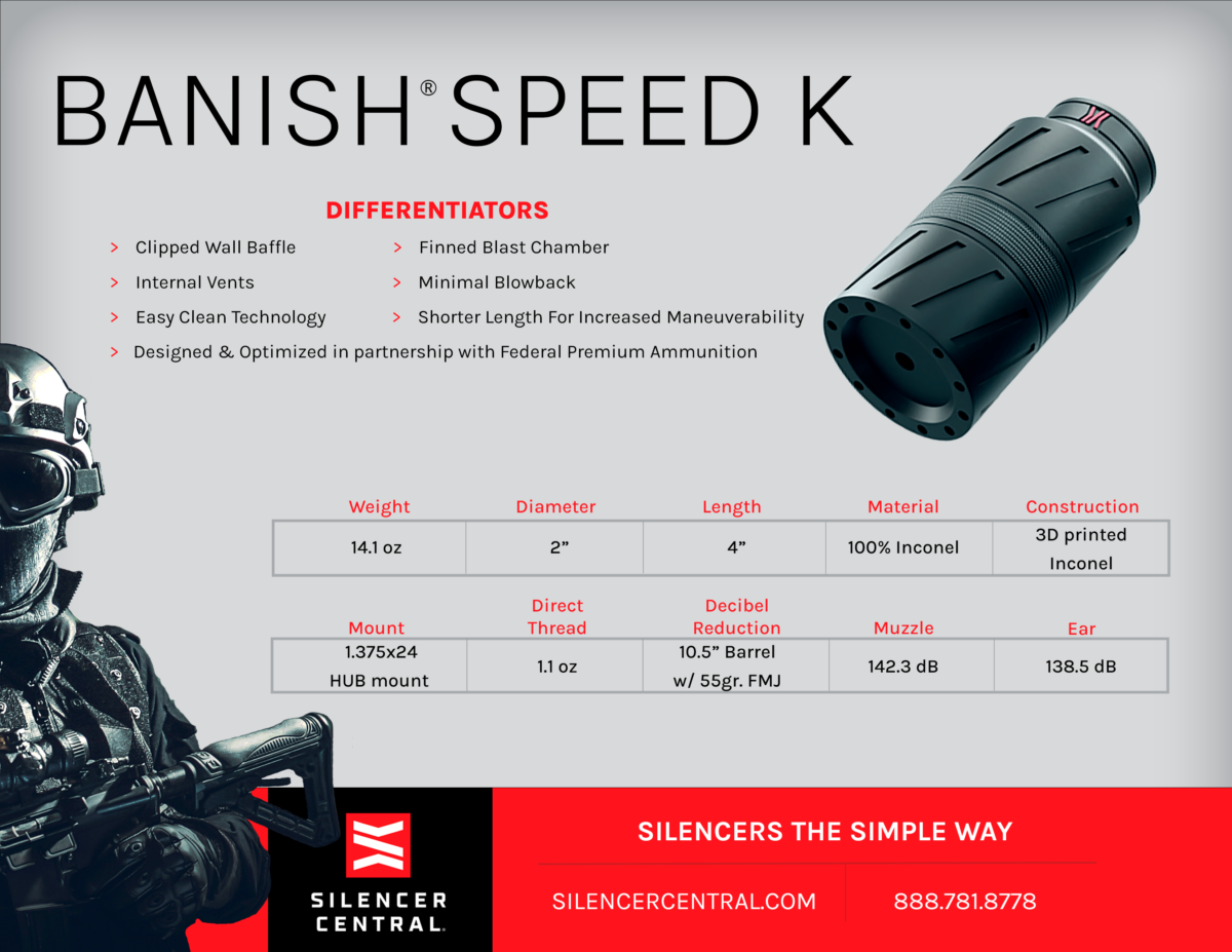 Silencer Central & Federal Collaborate to Announce the BANISH Speed K
