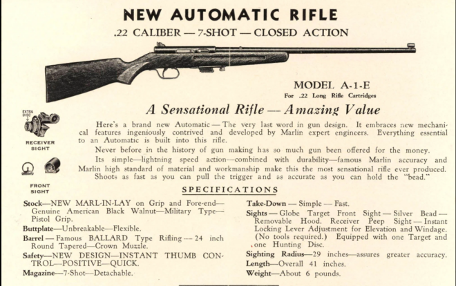 POTD: Put The Extra into The A1 – 1936 Marlin A1E