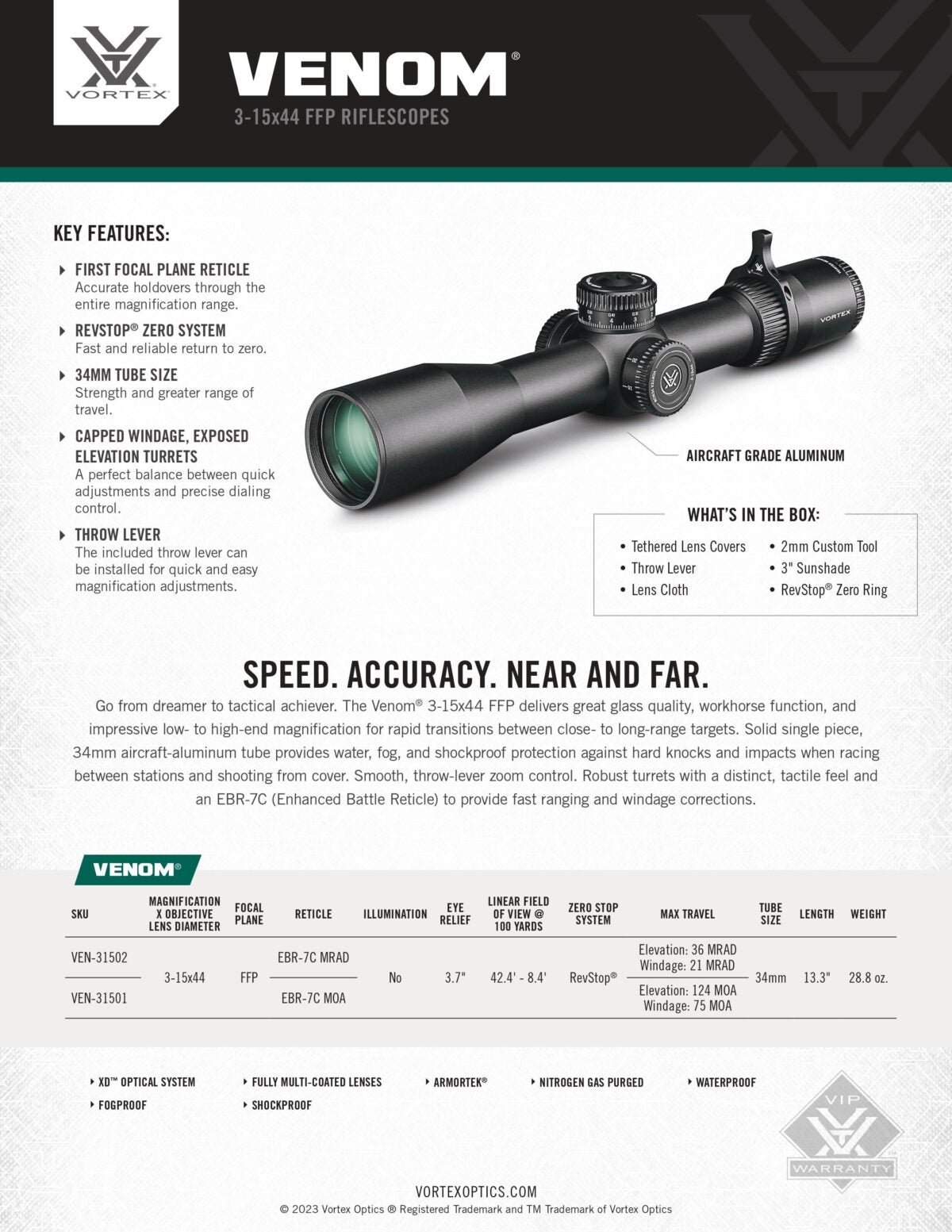 AO Review - Vortex Venom 3-15x44mm FFP EBR-7C Reticle MRAD