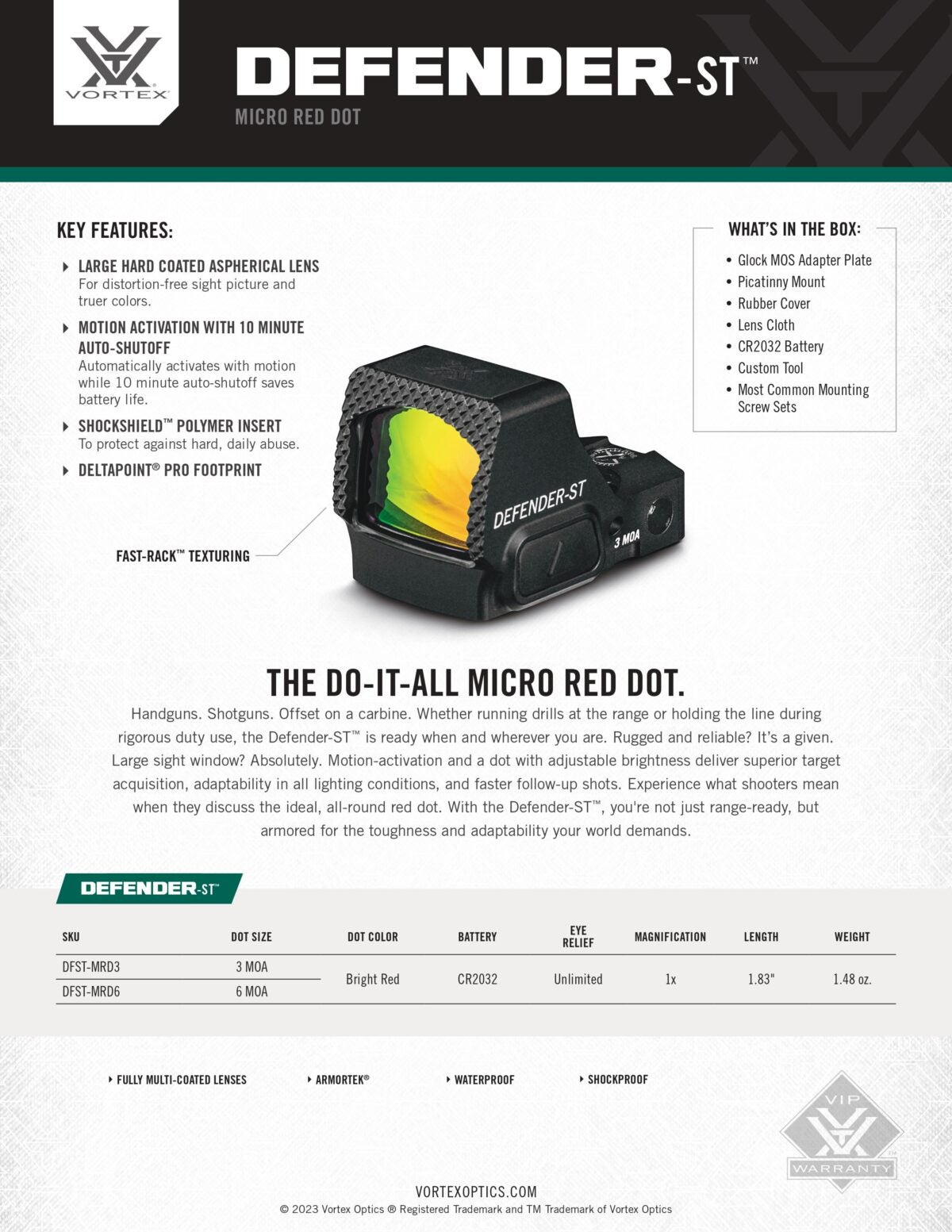 Vortex Optics Unveils their NEW Defender-ST Micro Red Dot